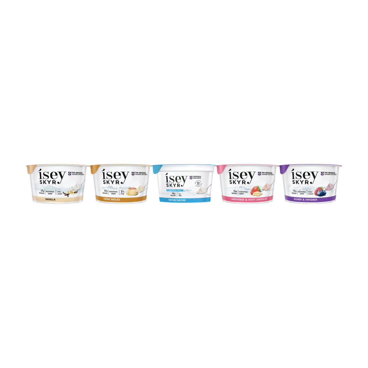 The five Ísey Skyr flavours launched in Singapore