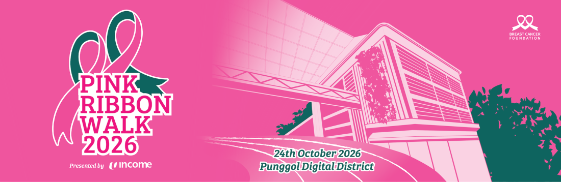 Pink Ribbon Walk 2026 poster announcing the 24 October event at Punggol Digital District