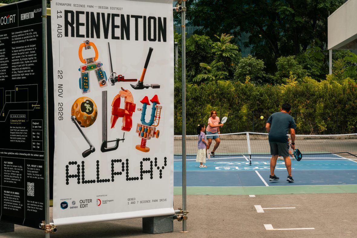 Visitors playing at REINVENTION ALLPLAY PlayCourt at Singapore Science Park