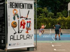 Visitors playing at REINVENTION ALLPLAY PlayCourt at Singapore Science Park
